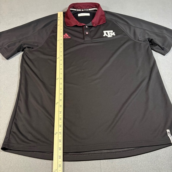Texas A&M Adidas Climachill Polo Maroon/Black X-Large Breathable Lightweight - Picture 7 of 8